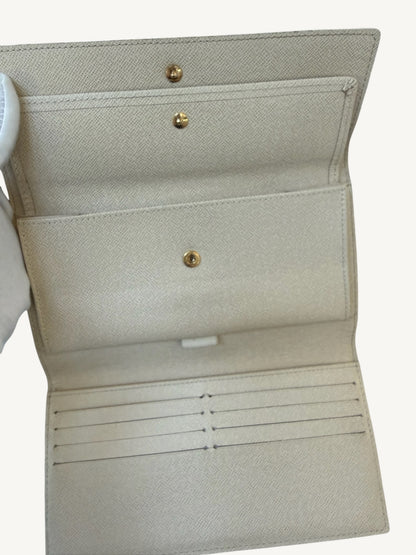 Louis Vuitton Damier Azur Portefeuille International Long Wallet — Cream — Excellent Pre-Owned