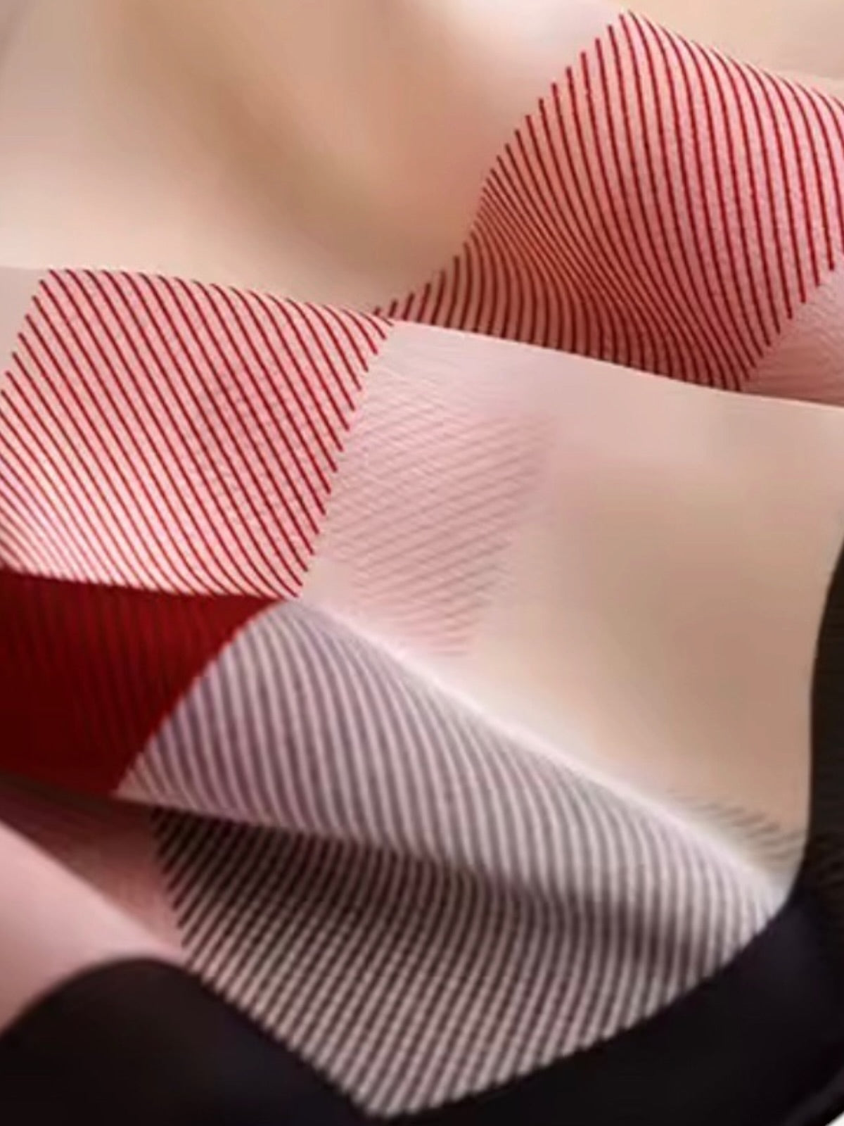 The Windsor – close up of diagonal pinstripe texture in grey and red sections