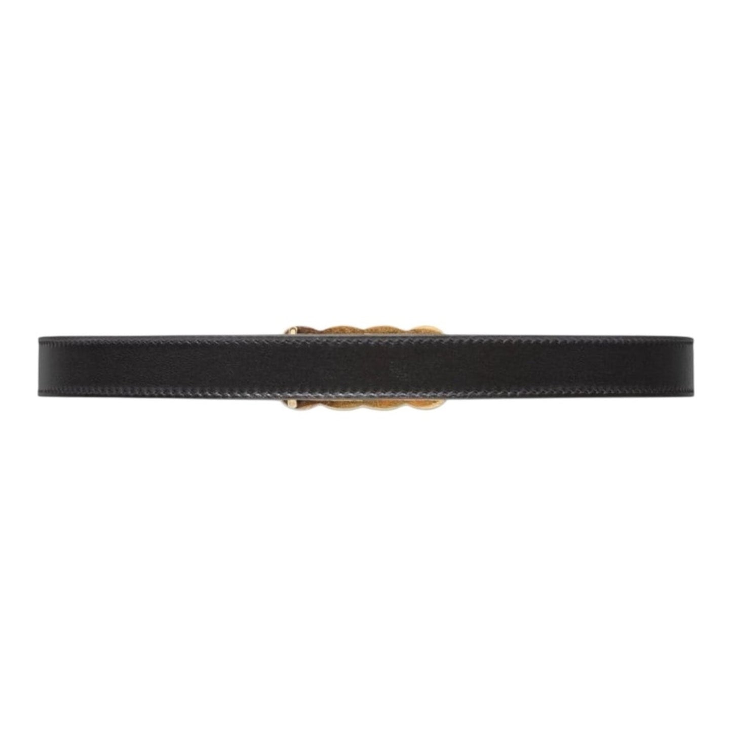 NWT & Box Gucci Black Leather Belt with Python-Wrapped Interlocking G Buckle