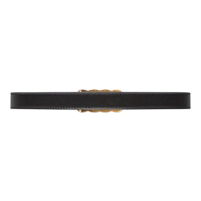 NWT & Box Gucci Black Leather Belt with Python-Wrapped Interlocking G Buckle