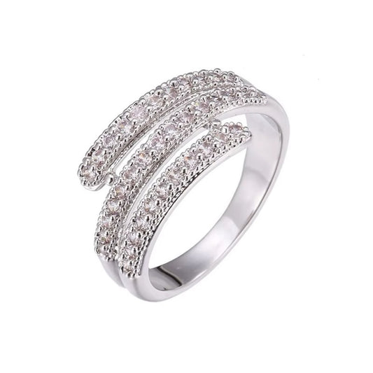 Sparkling Cubic Zirconia Stainless Steel Ring
