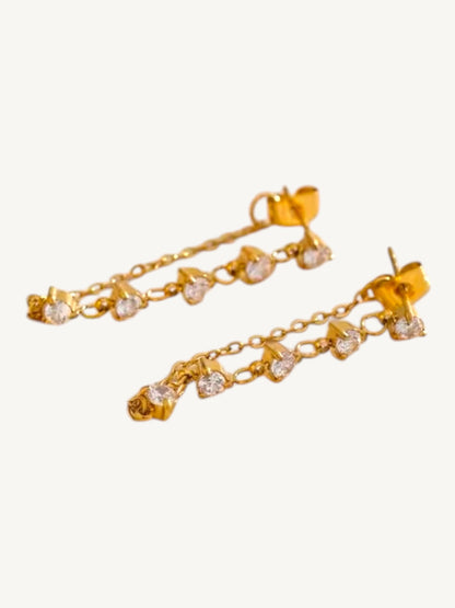 The Éclat — CZ Chain Drop Earrings