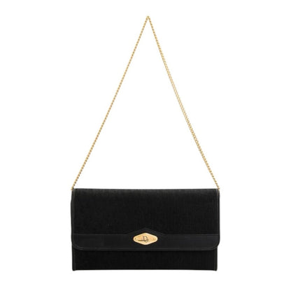Christian Dior Vintage Black Trotter Canvas Chain Crossbody/Shoulder Bag/ Clutch