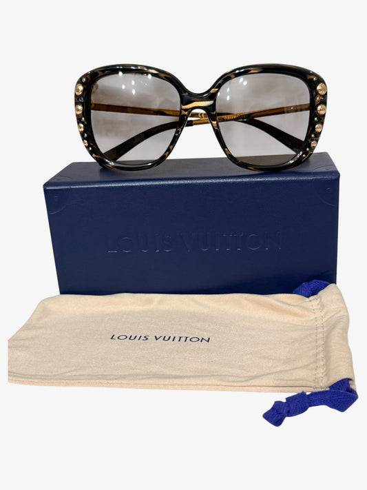 Louis Vuitton Z1127E Waimea Sunglasses — Black & Gold — Brown Gradient — Very Good Pre-Owned