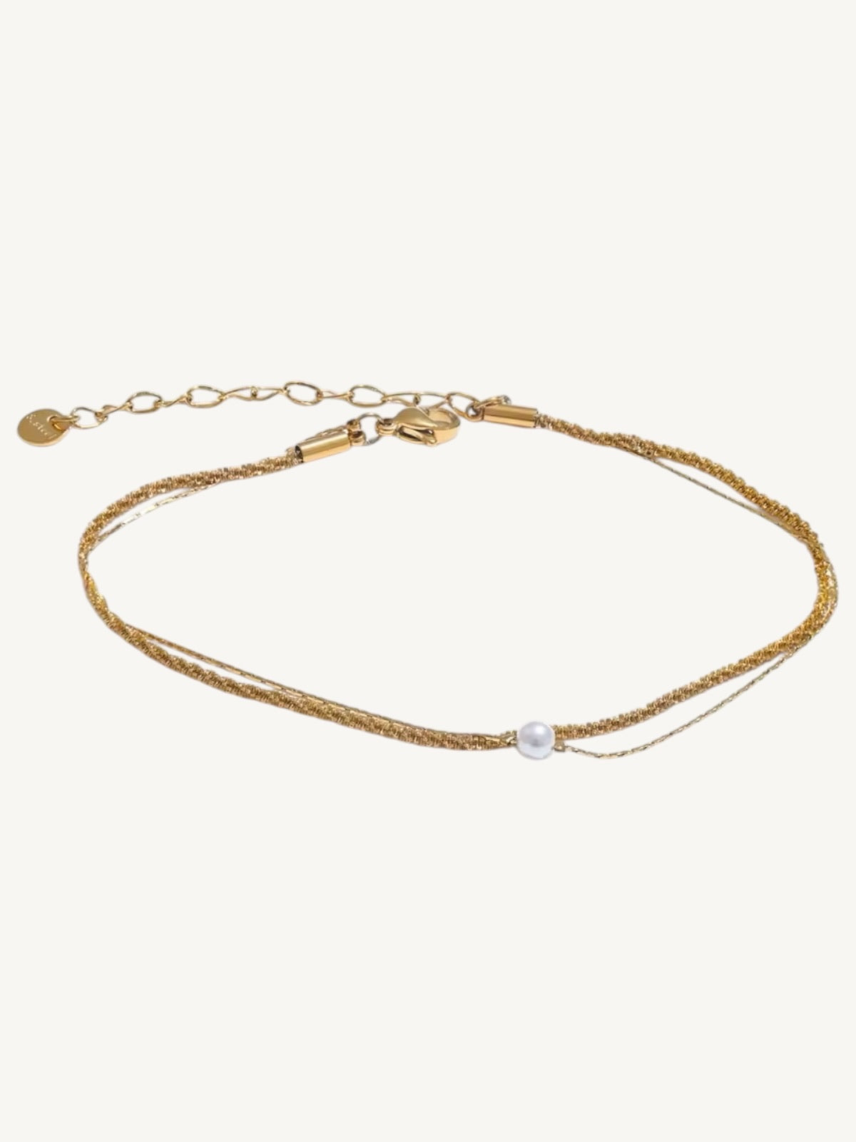 The Perla — Double Strand Pearl Anklet | Gold & Silver