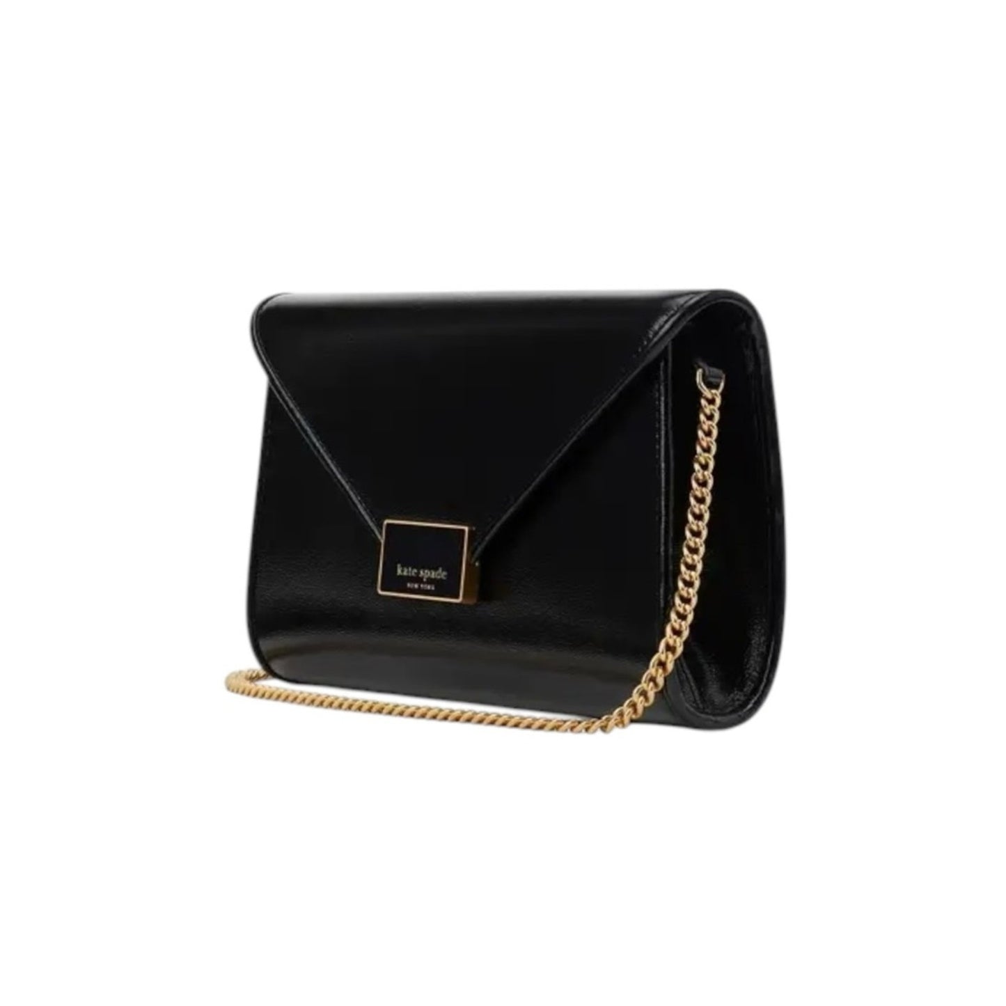 Kate Spade Anna Black Leather Envelope Convertible Clutch Crossbody NWT $298