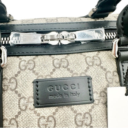 NWT Full Set Gucci GG Supreme Leather Trim X-Large Travel Duffel Bag Beige/Black