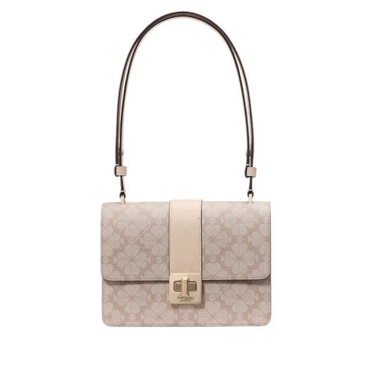 Kate Spade Cream Jacquard Spade Flower Convertible Shoulder Bag Crossbody NWT