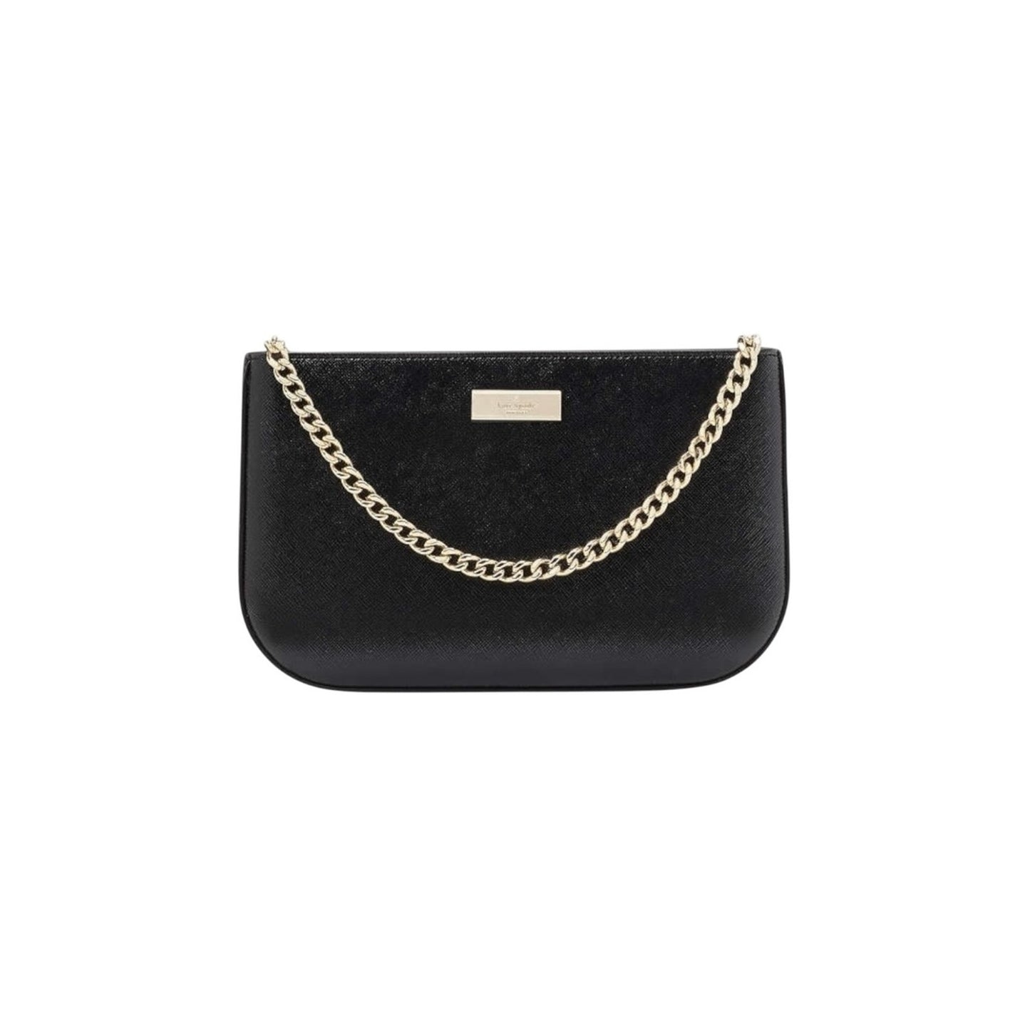 Kate Spade Black Saffiano Mini Shoulder Bag Pochette W/ Gold Chain Kenzie NWT