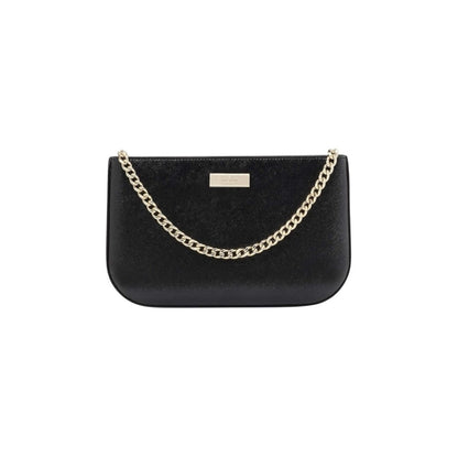 Kate Spade Black Saffiano Mini Shoulder Bag Pochette W/ Gold Chain Kenzie NWT