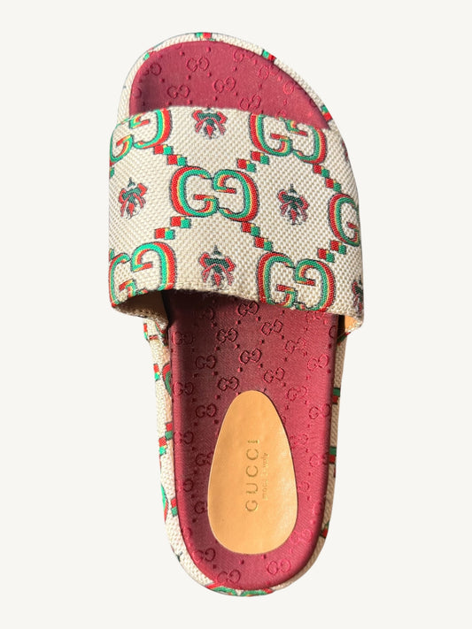 Gucci GG Multicolor Angelina Platform Slide Sandals — Size 36 — New in Box
