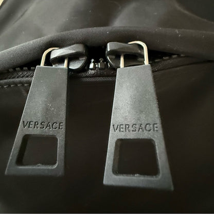NWT Retail $1450 Versace La Medusa Palazzo Large Nylon Unisex Black Backpack