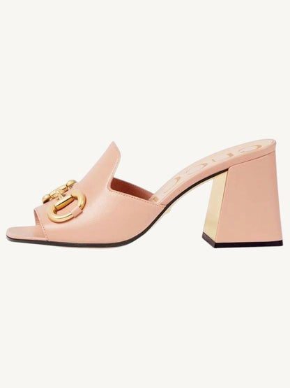 Gucci Horsebit 1953 Block Heel Mule — Blush Pink — Size 36 — New in Box