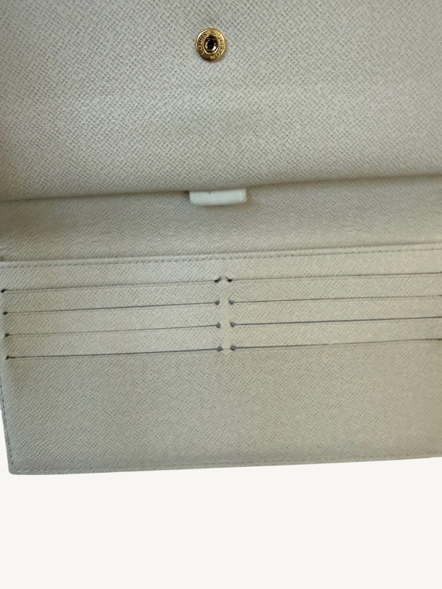 Louis Vuitton Damier Azur Portefeuille International Long Wallet — Cream — Excellent Pre-Owned
