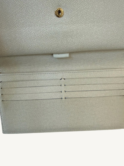 Louis Vuitton Damier Azur Portefeuille International Long Wallet — Cream — Excellent Pre-Owned