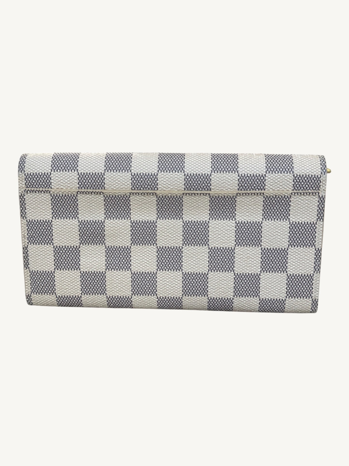 Louis Vuitton Damier Azur Sarah Long Wallet — Cream — Excellent Pre-Owned