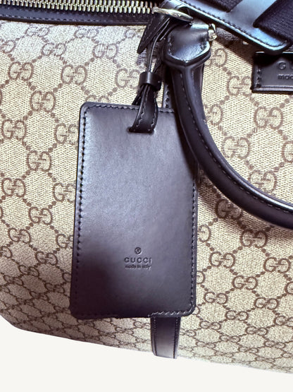 Gucci GG Supreme X-Large Travel Duffel Bag — Beige/Ebony — Brand New Full Set
