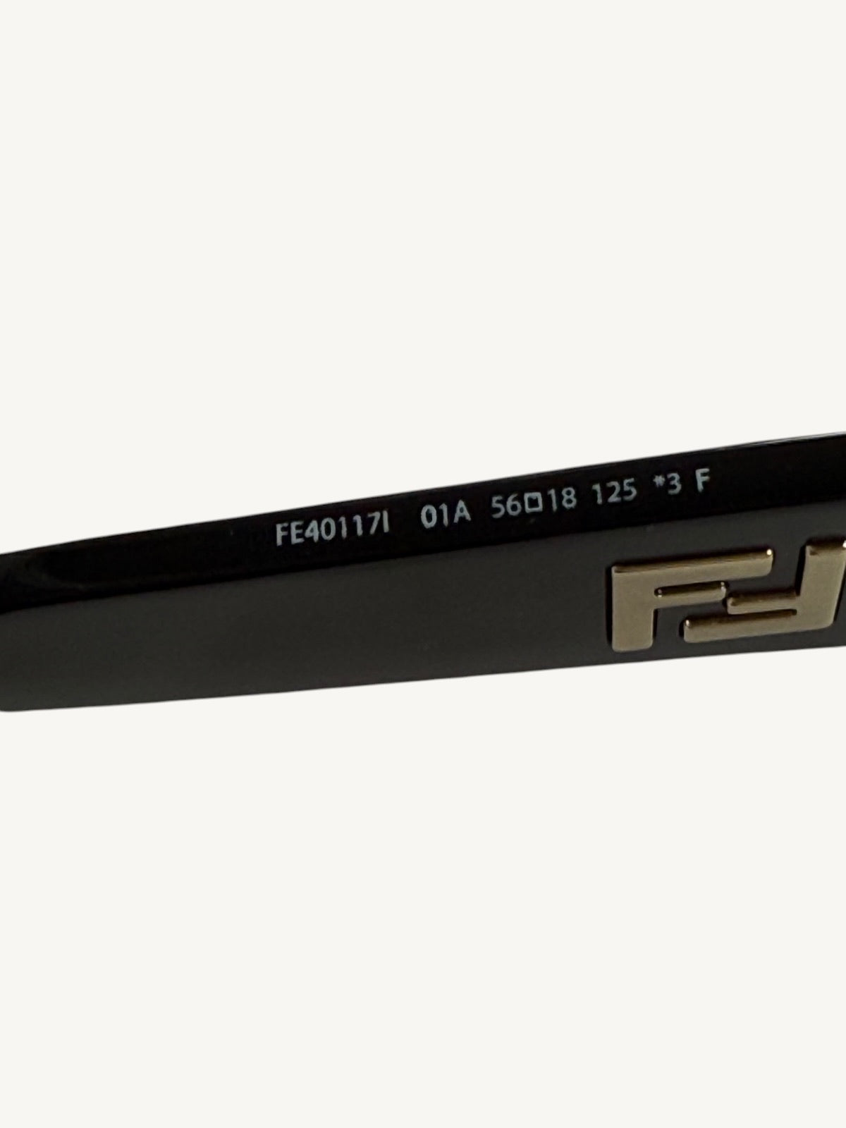 Fendi FE40117I Rectangle Sunglasses — Black Acetate / Smoke Lenses — New