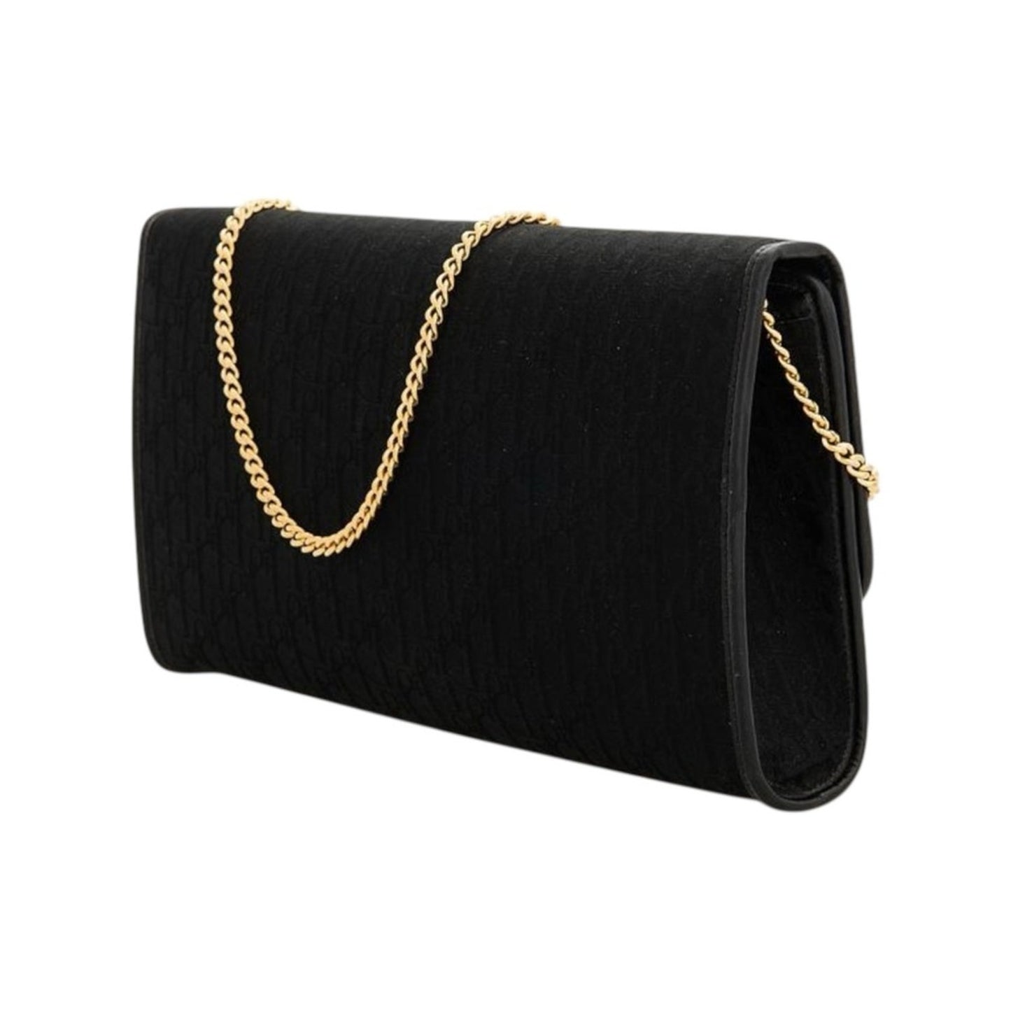 Christian Dior Vintage Black Trotter Canvas Chain Crossbody/Shoulder Bag/ Clutch