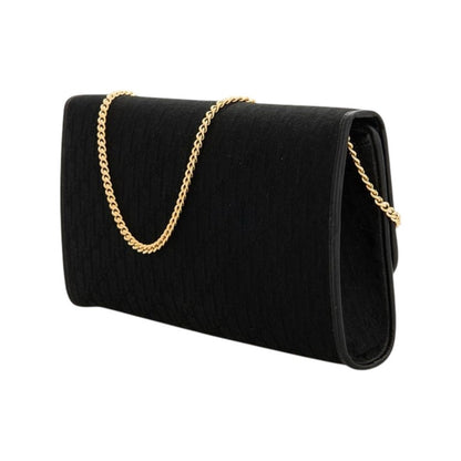 Christian Dior Vintage Black Trotter Canvas Chain Crossbody/Shoulder Bag/ Clutch
