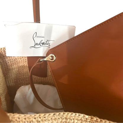 Christian Louboutin By My Side Large Raffia Tote Bag – Natural/Cuoio NWT