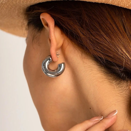 Havana Hoops – 18k Gold Plated Stainless Steel Bold Sculptural Earrings