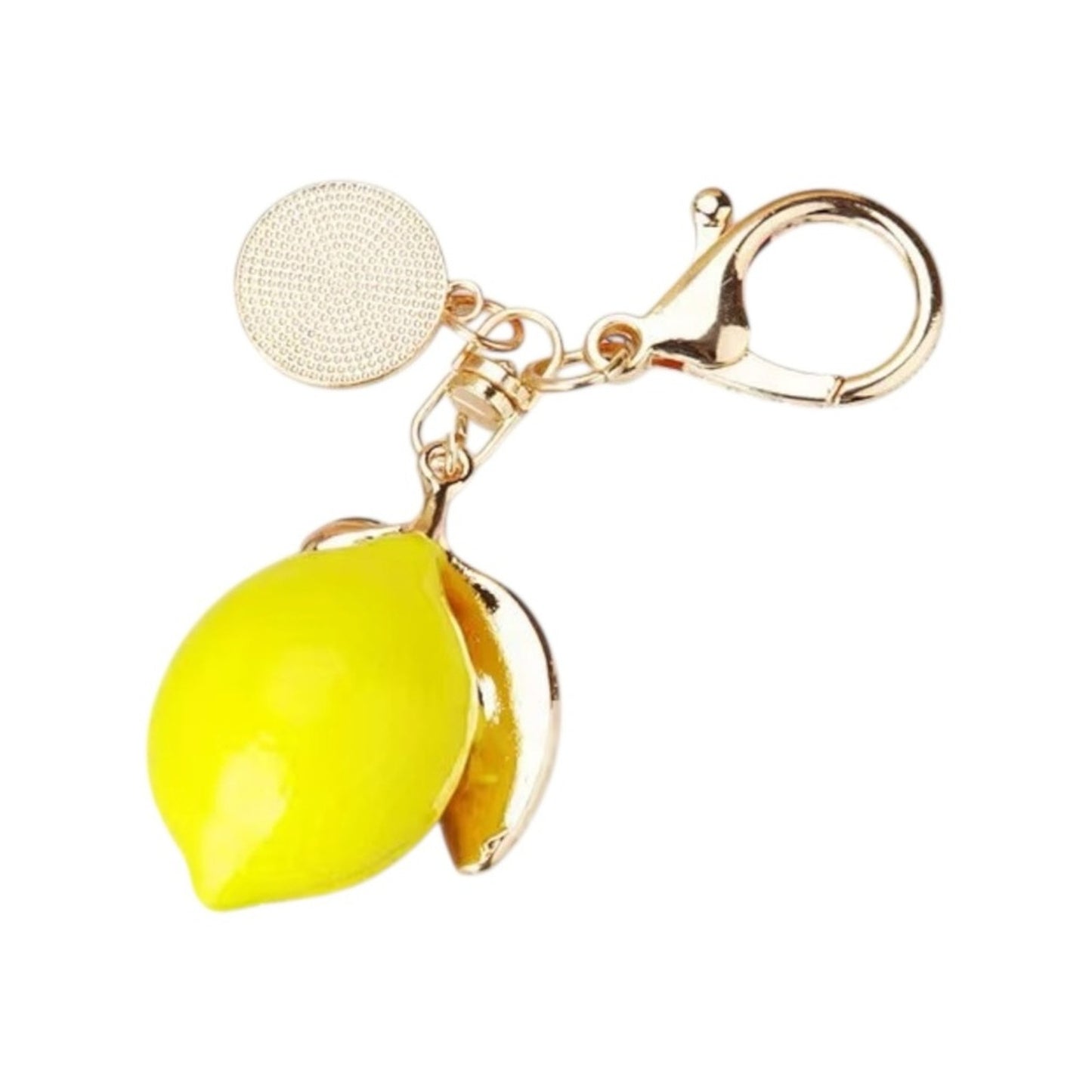 Amalfi Lemon & Orange Crystal Fruit Bag Purse Charm Keychain Yellow or Orange