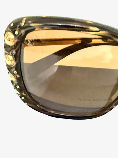 Louis Vuitton Z1127E Waimea Sunglasses — Black & Gold — Brown Gradient — Very Good Pre-Owned