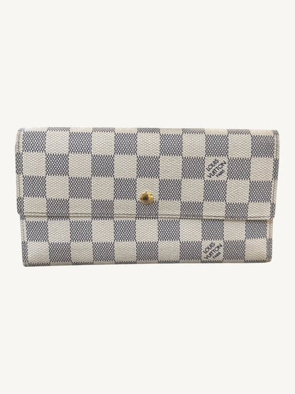 Louis Vuitton Damier Azur Portefeuille International Long Wallet — Cream — Excellent Pre-Owned