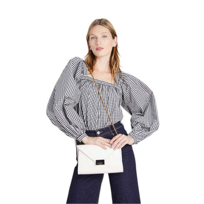 Kate Spade Beige / Off White Leather Envelope Convertible Clutch Crossbody