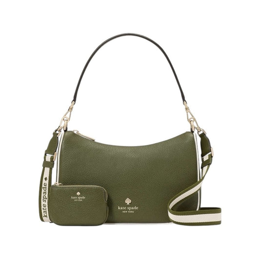 Kate Spade Green Pebbled Leather 2 Way Crossbody Bag & Zip Pouch NWT