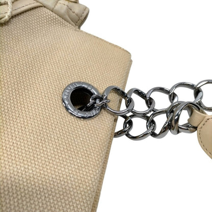 Chanel Chocolate Bar Cabas Net Beige Canvas & Quilted Leather Tote