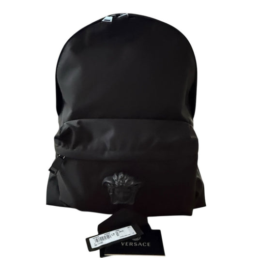 NWT Retail $1450 Versace La Medusa Palazzo Large Nylon Unisex Black Backpack