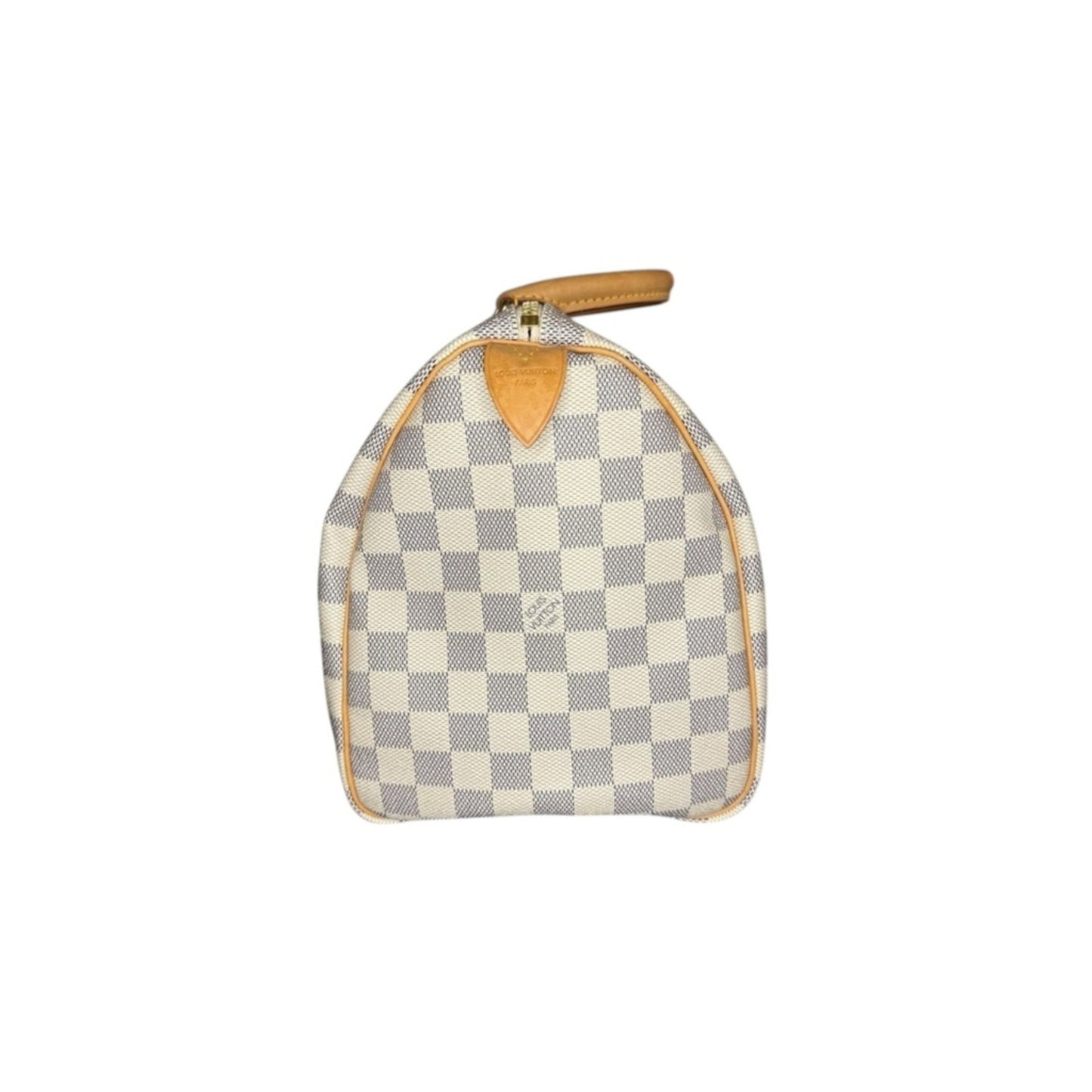 Louis Vuitton Damier Azur Speedy 30 Bag in White and Tan Excellent Condition