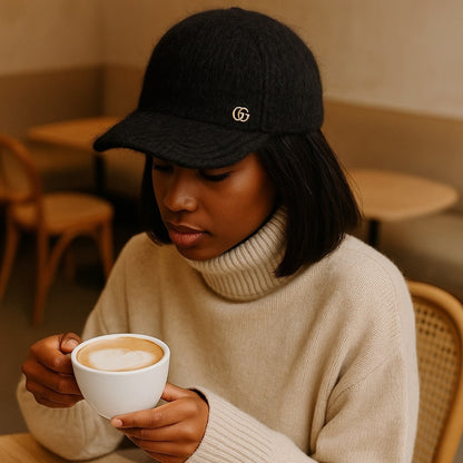 Gucci Mohair Baseball Cap – Black (Size XS)
