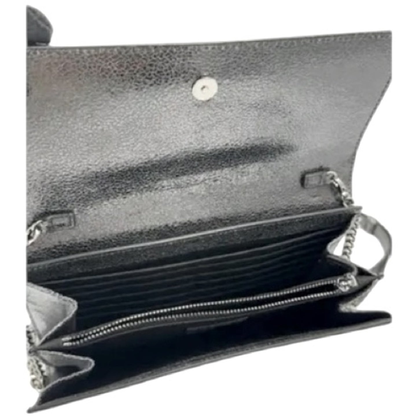 Versace Metallic Leather Virtus Bag – Gunmetal Hardware – NWT with Dust Bag