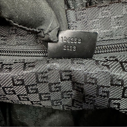 Authentic Gucci Sherry Line Web Nylon Backpack Black Green Red Stripe