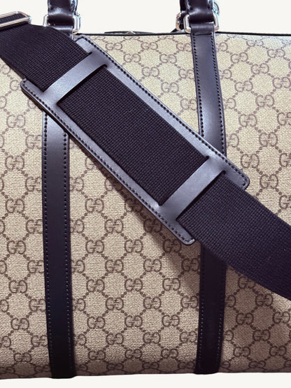 Gucci GG Supreme X-Large Travel Duffel Bag — Beige/Ebony — Brand New Full Set