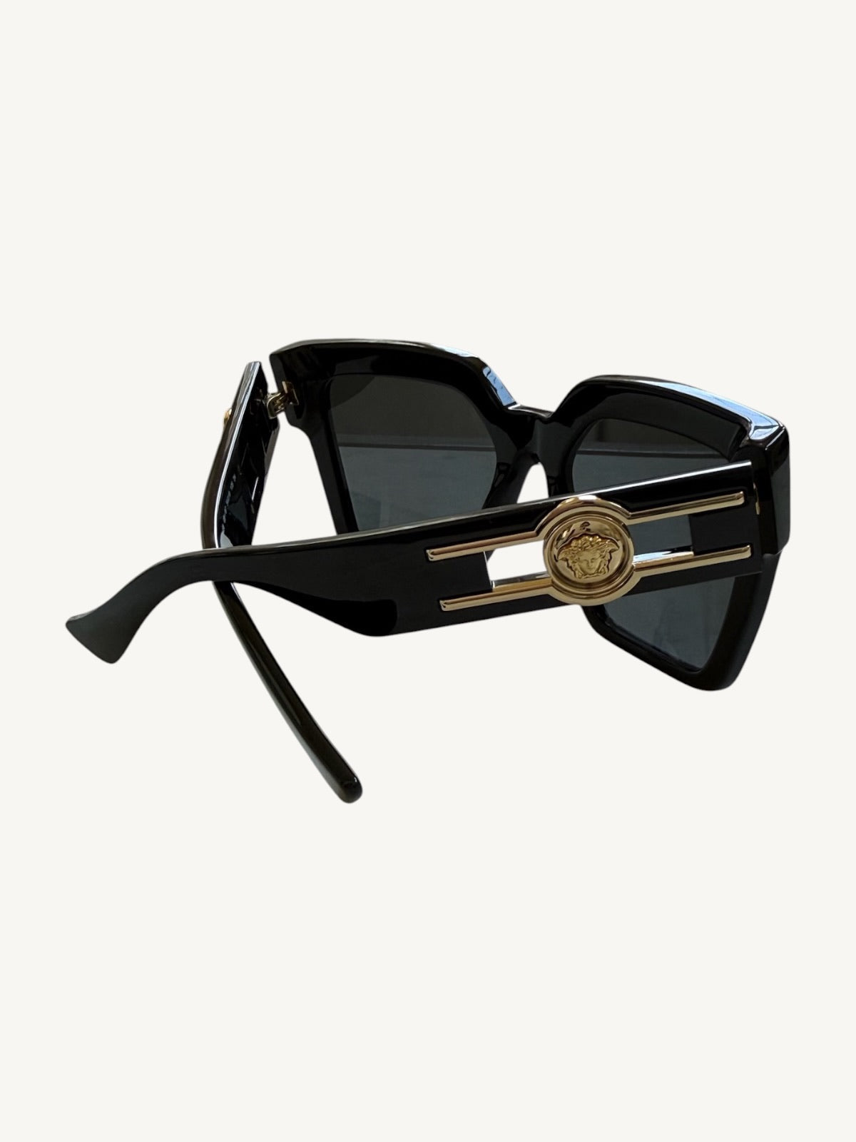 Versace VE4458 Black Butterfly Sunglasses — Gold Medusa — New Full Set