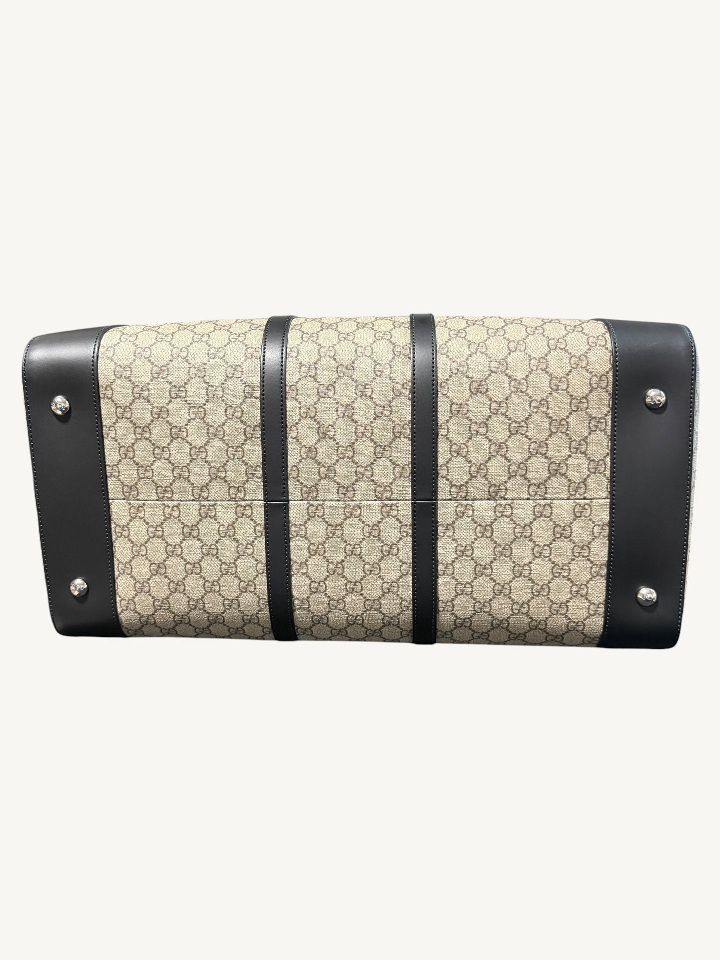 Gucci GG Supreme X-Large Travel Duffel Bag — Beige/Ebony — Brand New Full Set