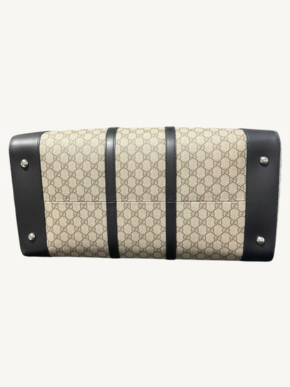 Gucci GG Supreme X-Large Travel Duffel Bag — Beige/Ebony — Brand New Full Set