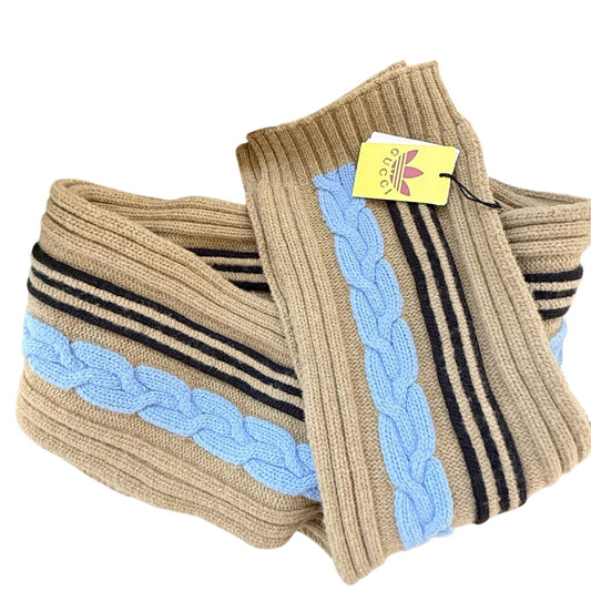 NWT Unisex Adidas x Gucci 100% Wool Cable Knit Extra Long Scarf | Made in Italy