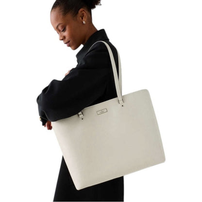 kate spade Bridget Cream Crinkle Patent Large Tote / Gold Accents