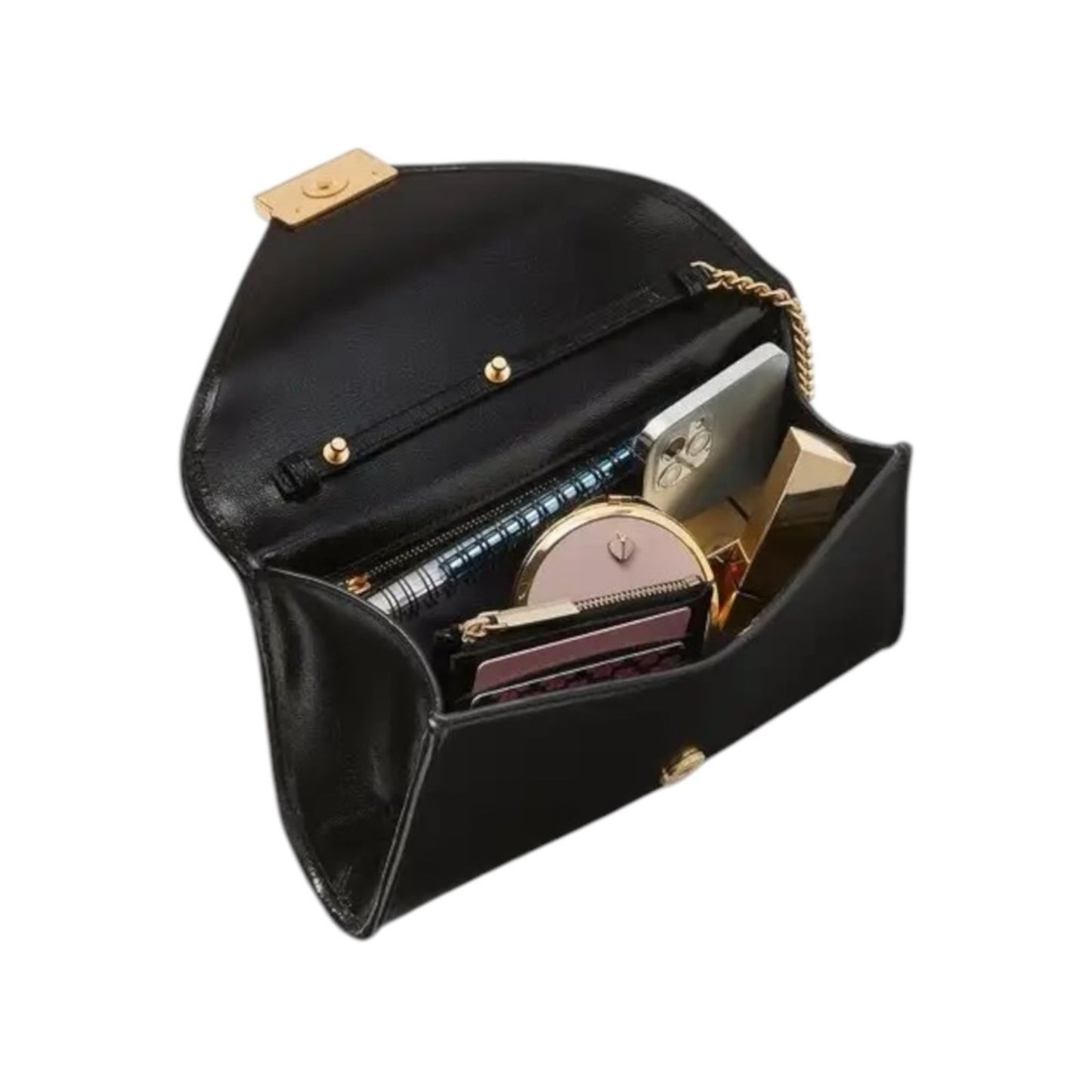 Kate Spade Anna Black Leather Envelope Convertible Clutch Crossbody NWT $298