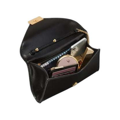 Kate Spade Anna Black Leather Envelope Convertible Clutch Crossbody NWT $298