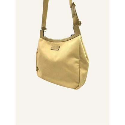 Gucci Sherry Line Beige Canvas Crossbody / Shoulder Hobo Bag Adjustable Strap