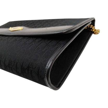 Christian Dior Vintage Black Trotter Canvas Chain Crossbody/Shoulder Bag/ Clutch