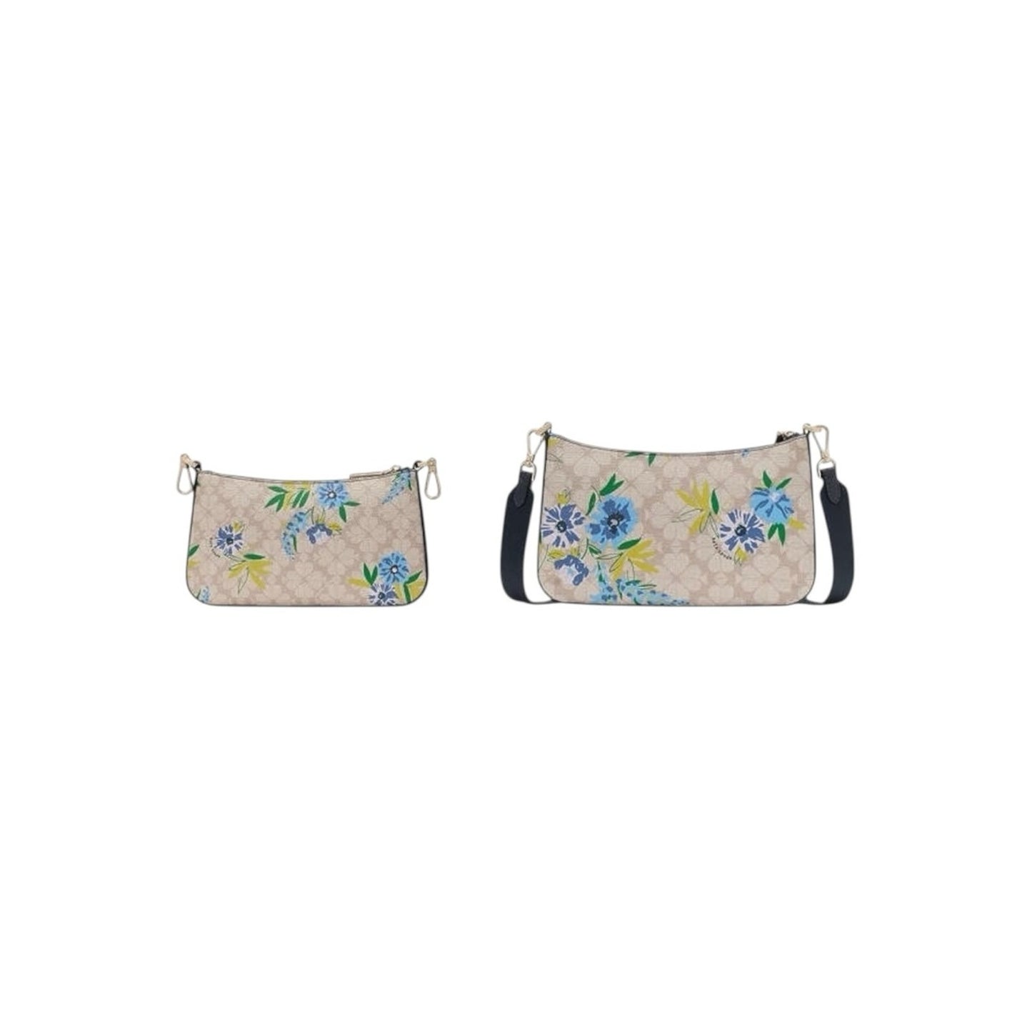 Kate Spade 2-in-1 Cream Blue Floral Convertible Crossbody Bag Set NWT $349 MSRP
