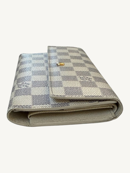 Louis Vuitton Damier Azur Portefeuille International Long Wallet — Cream — Excellent Pre-Owned