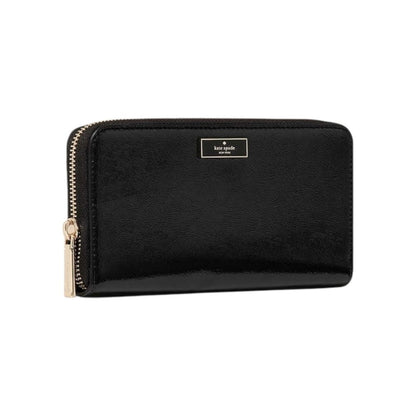 Kate Spade Black Bridget Crinkle Patent Large Continental Wallet -NWT MSRP $239
